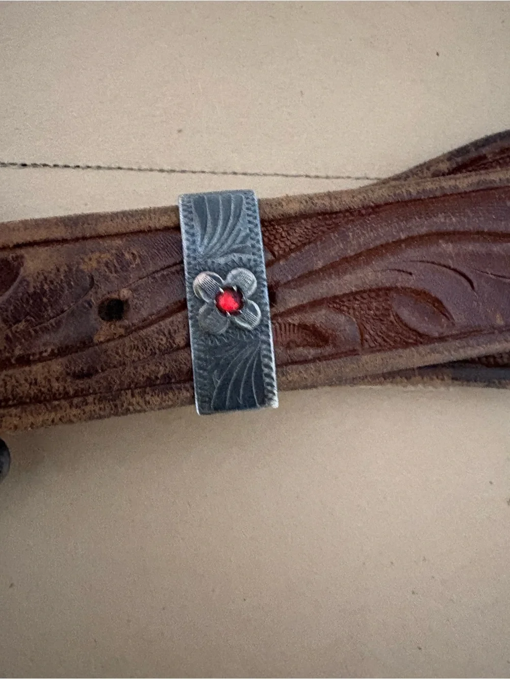 Vintage “Ricardo” hand tooled Western belt
